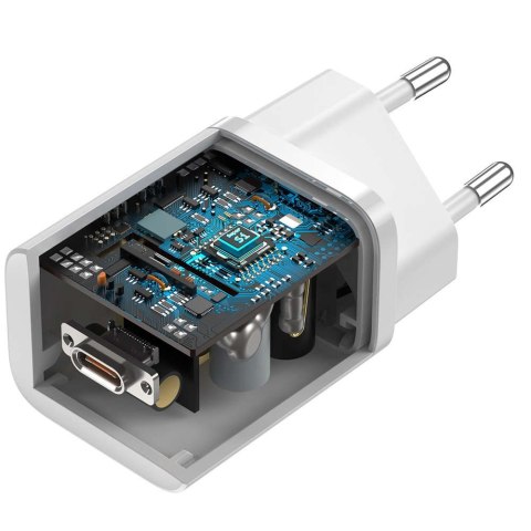 Baseus Ładowarka sieciowa zasilacz Baseus Super Si USB-C Type C PD 25W Biała Baseus Ładowarka sieciowa zasilacz Baseus Super Si USB-C Type C PD 25W Biała