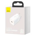 Baseus Ładowarka sieciowa zasilacz Baseus Super Si USB-C Type C PD 25W Biała