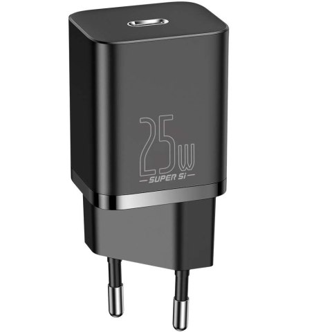 Baseus Ładowarka sieciowa zasilacz Baseus Super Si USB-C Type C PD 25W Czarna Baseus Ładowarka sieciowa zasilacz Baseus Super Si USB-C Type C PD 25W Czarna
