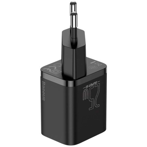Baseus Ładowarka sieciowa zasilacz Baseus Super Si USB-C Type C PD 25W Czarna Baseus Ładowarka sieciowa zasilacz Baseus Super Si USB-C Type C PD 25W Czarna