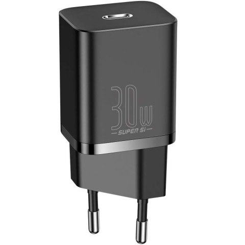 Baseus Ładowarka sieciowa zasilacz Baseus Super Si USB-C Type C PD Power Delivery 30W Czarna Baseus Ładowarka sieciowa zasilacz Baseus Super Si USB-C Type C PD Power Delivery 30W Czarna