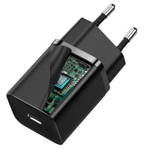 Baseus Ładowarka sieciowa zasilacz Baseus Super Si USB-C Type C PD Power Delivery 30W Czarna Baseus Ładowarka sieciowa zasilacz Baseus Super Si USB-C Type C PD Power Delivery 30W Czarna