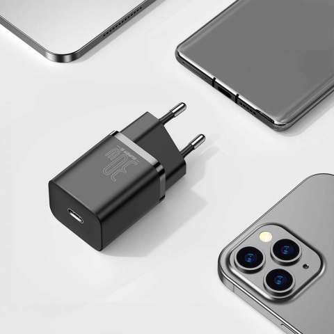 Baseus Ładowarka sieciowa zasilacz Baseus Super Si USB-C Type C PD Power Delivery 30W Czarna Baseus Ładowarka sieciowa zasilacz Baseus Super Si USB-C Type C PD Power Delivery 30W Czarna