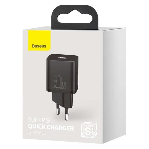 Baseus Ładowarka sieciowa zasilacz Baseus Super Si USB-C Type C PD Power Delivery 30W Czarna Baseus Ładowarka sieciowa zasilacz Baseus Super Si USB-C Type C PD Power Delivery 30W Czarna
