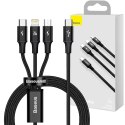 Baseus Kabel 3w1 Baseus Rapid Series USB-C do micro USB Lightning USB-C PD 20W 1.5m Czarny