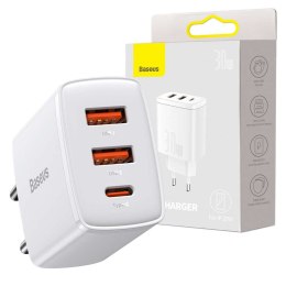 Baseus Ładowarka sieciowa Baseus Compact Quick Charger 2xUSB USB-C PD QC 3.0 3A 30W Biała