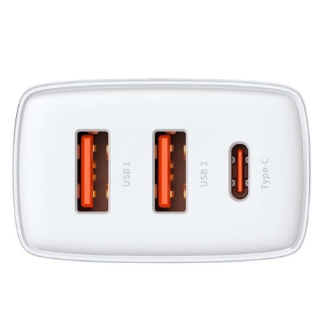 Baseus Ładowarka sieciowa Baseus Compact Quick Charger 2xUSB USB-C PD QC 3.0 3A 30W Biała Baseus Ładowarka sieciowa Baseus Compact Quick Charger 2xUSB USB-C PD QC 3.0 3A 30W Biała