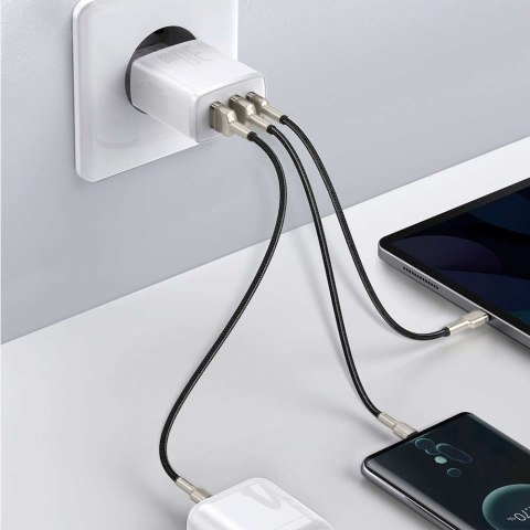 Baseus Ładowarka sieciowa Baseus Compact Quick Charger 2xUSB USB-C PD QC 3.0 3A 30W Biała Baseus Ładowarka sieciowa Baseus Compact Quick Charger 2xUSB USB-C PD QC 3.0 3A 30W Biała