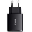 Baseus Ładowarka sieciowa Baseus Compact Quick Charger 2xUSB USB-C PD QC 3.0 3A 30W Czarna