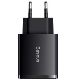 Baseus Ładowarka sieciowa Baseus Compact Quick Charger 2xUSB USB-C PD QC 3.0 3A 30W Czarna