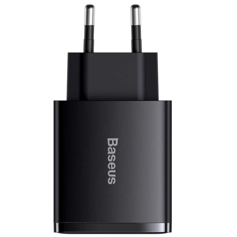 Baseus Ładowarka sieciowa Baseus Compact Quick Charger 2xUSB USB-C PD QC 3.0 3A 30W Czarna Baseus Ładowarka sieciowa Baseus Compact Quick Charger 2xUSB USB-C PD QC 3.0 3A 30W Czarna
