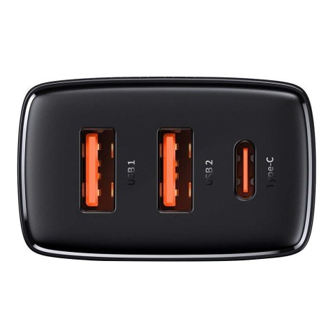 Baseus Ładowarka sieciowa Baseus Compact Quick Charger 2xUSB USB-C PD QC 3.0 3A 30W Czarna Baseus Ładowarka sieciowa Baseus Compact Quick Charger 2xUSB USB-C PD QC 3.0 3A 30W Czarna