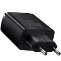 Baseus Ładowarka sieciowa Baseus Compact Quick Charger 2xUSB USB-C PD QC 3.0 3A 30W Czarna