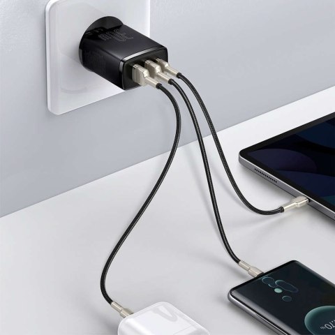 Baseus Ładowarka sieciowa Baseus Compact Quick Charger 2xUSB USB-C PD QC 3.0 3A 30W Czarna Baseus Ładowarka sieciowa Baseus Compact Quick Charger 2xUSB USB-C PD QC 3.0 3A 30W Czarna
