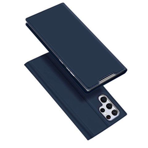 Dux Ducis Etui ochronne z klapką Dux Ducis Skin Pro skórzane do Samsung Galaxy S22 Ultra Granatowe