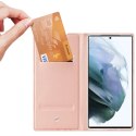 Dux Ducis Etui ochronne z klapką Dux Ducis Skin Pro skórzane do Samsung Galaxy S22 Ultra Różowe