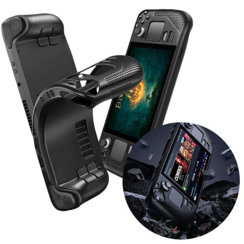 PGYTECH Pancerne etui ochronne silikonowe PGTECH TPU Case do konsoli do Steam Deck Czarne PGYTECH Pancerne etui ochronne silikonowe PGTECH TPU Case do konsoli do Steam Deck Czarne