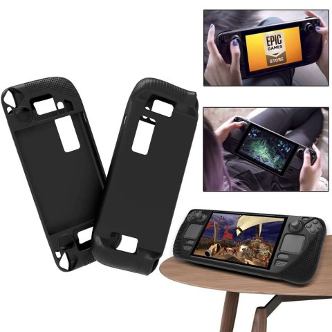 PGYTECH Pancerne etui ochronne silikonowe PGTECH TPU Case do konsoli do Steam Deck Czarne PGYTECH Pancerne etui ochronne silikonowe PGTECH TPU Case do konsoli do Steam Deck Czarne