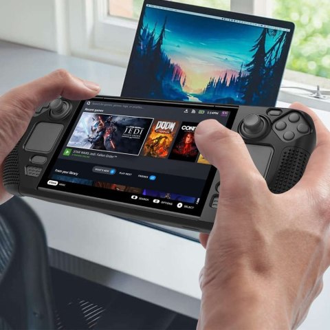 PGYTECH Pancerne etui ochronne silikonowe PGTECH TPU Case do konsoli do Steam Deck Czarne PGYTECH Pancerne etui ochronne silikonowe PGTECH TPU Case do konsoli do Steam Deck Czarne