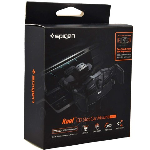 Spigen Uchwyt samochodowy do auta Spigen TMS24 CD Slot Car na telefon do slotu CD Black Spigen Uchwyt samochodowy do auta Spigen TMS24 CD Slot Car na telefon do slotu CD Black