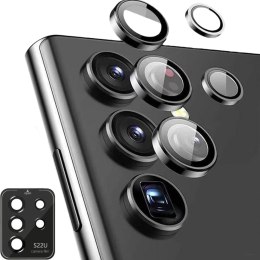 4kom.pl Szkło hartowane na obiektyw do Samsung Galaxy S22 Ultra Osłona aparatu Camring Pro+ Black