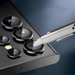 4kom.pl Szkło hartowane na obiektyw do Samsung Galaxy S22 Ultra Osłona aparatu Camring Pro+ Black