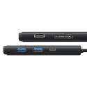 Baseus Adapter HUB przejściówka Baseus Lite Series USB-C 2x USB 3.0 4K SD/TF Black