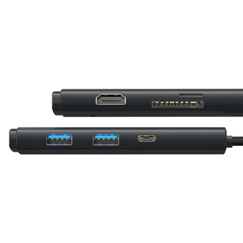 Baseus Adapter HUB przejściówka Baseus Lite Series USB-C 2x USB 3.0 4K SD/TF Black Baseus Adapter HUB przejściówka Baseus Lite Series USB-C 2x USB 3.0 4K SD/TF Black