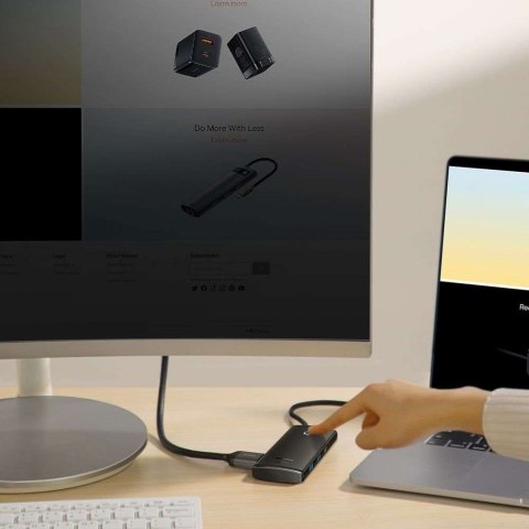 Baseus Adapter HUB przejściówka Baseus Lite Series USB-C 2x USB 3.0 4K SD/TF Black Baseus Adapter HUB przejściówka Baseus Lite Series USB-C 2x USB 3.0 4K SD/TF Black