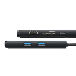 Baseus BASEUS LITE SERIES BS-OH020 HUB ADAPTER TYPE-C 6-PORT BLACK