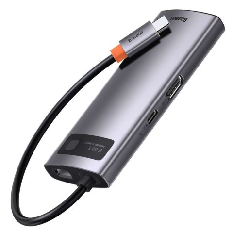 Baseus Hub 6w1 Baseus Metal Gleam Series, USB-C do 3x USB 3.0 + HDMI + USB-C PD + Ethernet RJ45 Baseus Hub 6w1 Baseus Metal Gleam Series, USB-C do 3x USB 3.0 + HDMI + USB-C PD + Ethernet RJ45