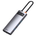 Baseus Hub 6w1 Baseus Metal Gleam Series, USB-C do 3x USB 3.0 + HDMI + USB-C PD + Ethernet RJ45