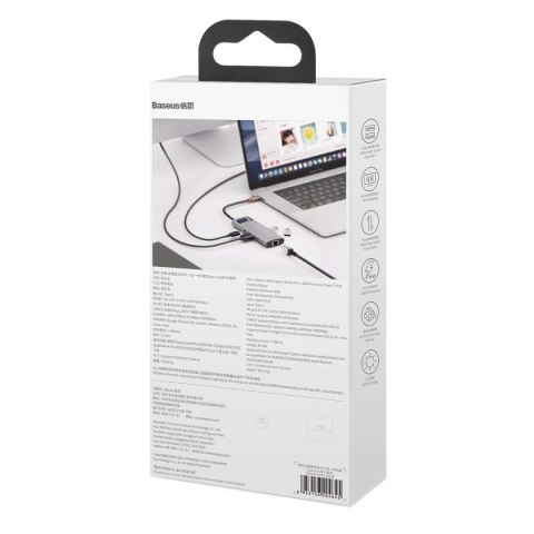 Baseus Hub 6w1 Baseus Metal Gleam Series, USB-C do 3x USB 3.0 + HDMI + USB-C PD + Ethernet RJ45 Baseus Hub 6w1 Baseus Metal Gleam Series, USB-C do 3x USB 3.0 + HDMI + USB-C PD + Ethernet RJ45