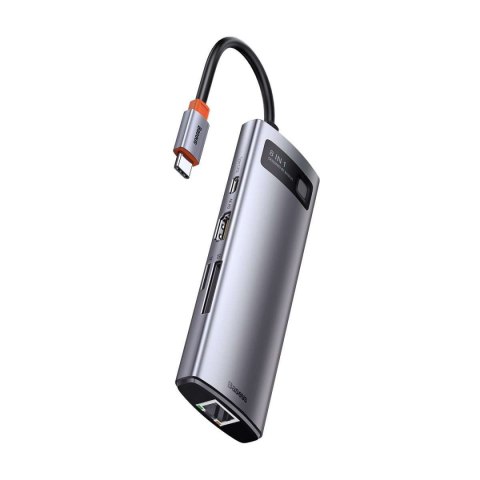 Baseus Hub 8w1 Baseus Metal Gleam Series, USB-C do 3x USB 3.0 + HDMI + USB-C PD + Ethernet RJ45 + microSD/SD Baseus Hub 8w1 Baseus Metal Gleam Series, USB-C do 3x USB 3.0 + HDMI + USB-C PD + Ethernet RJ45 + microSD/SD