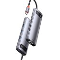 Baseus Hub 8w1 Baseus Metal Gleam Series, USB-C do 3x USB 3.0 + HDMI + USB-C PD + Ethernet RJ45 + microSD/SD