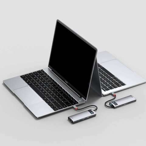 Baseus Hub 8w1 Baseus Metal Gleam Series, USB-C do 3x USB 3.0 + HDMI + USB-C PD + Ethernet RJ45 + microSD/SD Baseus Hub 8w1 Baseus Metal Gleam Series, USB-C do 3x USB 3.0 + HDMI + USB-C PD + Ethernet RJ45 + microSD/SD