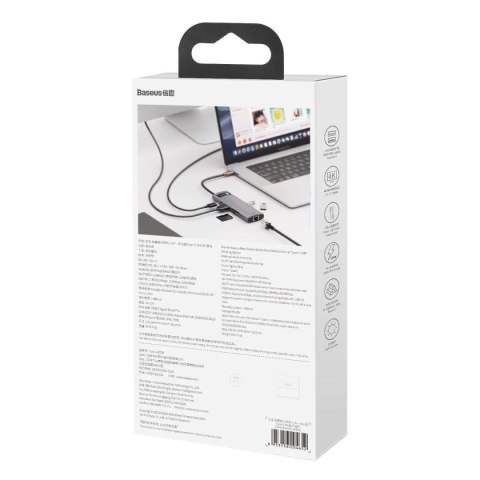 Baseus Hub 8w1 Baseus Metal Gleam Series, USB-C do 3x USB 3.0 + HDMI + USB-C PD + Ethernet RJ45 + microSD/SD Baseus Hub 8w1 Baseus Metal Gleam Series, USB-C do 3x USB 3.0 + HDMI + USB-C PD + Ethernet RJ45 + microSD/SD