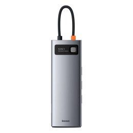 Baseus Hub 9w1 Baseus Metal Gleam Series, USB-C do 3x USB 3.0 + HDMI + USB-C PD + Ethernet RJ45 + microSD/SD + VGA
