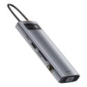 Baseus Hub 9w1 Baseus Metal Gleam Series, USB-C do 3x USB 3.0 + HDMI + USB-C PD + Ethernet RJ45 + microSD/SD + VGA