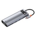 Baseus Hub 9w1 Baseus Metal Gleam Series, USB-C do 3x USB 3.0 + HDMI + USB-C PD + Ethernet RJ45 + microSD/SD + VGA