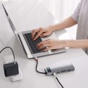 Baseus Hub 9w1 Baseus Metal Gleam Series, USB-C do 3x USB 3.0 + HDMI + USB-C PD + Ethernet RJ45 + microSD/SD + VGA