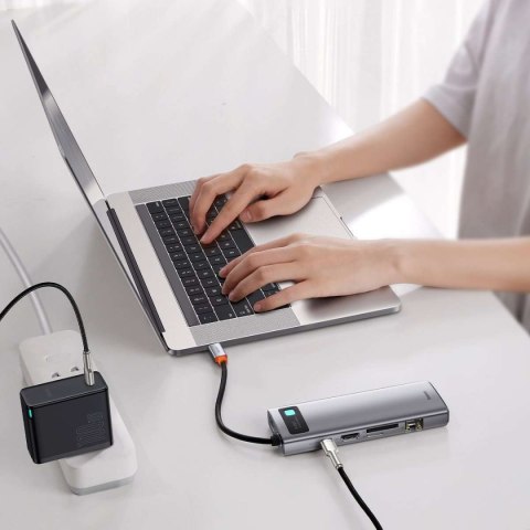 Baseus Hub 9w1 Baseus Metal Gleam Series, USB-C do 3x USB 3.0 + HDMI + USB-C PD + Ethernet RJ45 + microSD/SD + VGA Baseus Hub 9w1 Baseus Metal Gleam Series, USB-C do 3x USB 3.0 + HDMI + USB-C PD + Ethernet RJ45 + microSD/SD + VGA