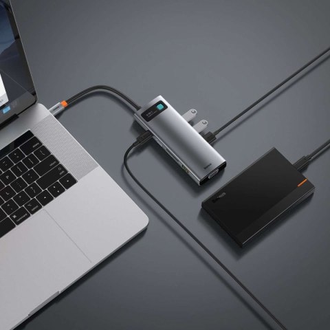 Baseus Hub 9w1 Baseus Metal Gleam Series, USB-C do 3x USB 3.0 + HDMI + USB-C PD + Ethernet RJ45 + microSD/SD + VGA Baseus Hub 9w1 Baseus Metal Gleam Series, USB-C do 3x USB 3.0 + HDMI + USB-C PD + Ethernet RJ45 + microSD/SD + VGA