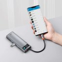 Baseus Hub 9w1 Baseus Metal Gleam Series, USB-C do 3x USB 3.0 + HDMI + USB-C PD + Ethernet RJ45 + microSD/SD + VGA
