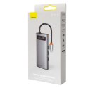 Baseus Hub 9w1 Baseus Metal Gleam Series, USB-C do 3x USB 3.0 + HDMI + USB-C PD + Ethernet RJ45 + microSD/SD + VGA