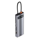 Baseus Hub 9w1 Baseus Metal Gleam Series, USB-C do 3x USB 3.0 + HDMI + USB-C PD + Ethernet RJ45 + microSD/SD + VGA