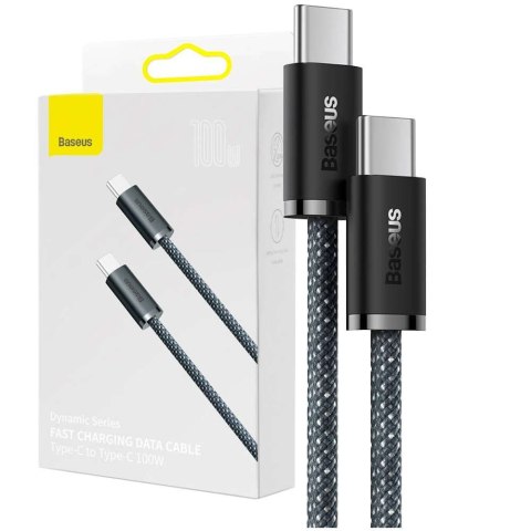 Baseus Mocny Kabel Baseus Dynamic Series USB-C do USB-C PD QC 100W 5A 2m Szary Baseus Mocny Kabel Baseus Dynamic Series USB-C do USB-C PD QC 100W 5A 2m Szary