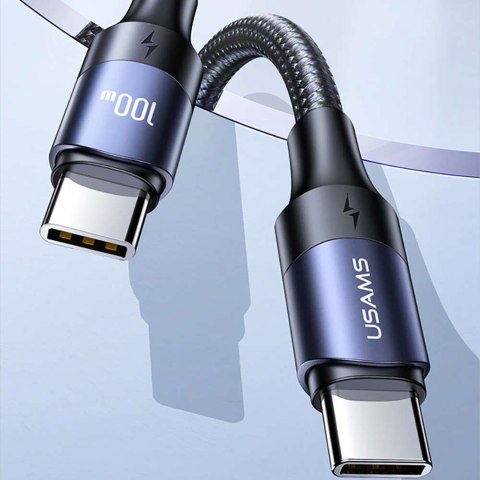 Usams Kabel przewód USAMS USB-C do USB-C 100W PD Fast Charge QC FCP 3m Czarny Usams Kabel przewód USAMS USB-C do USB-C 100W PD Fast Charge QC FCP 3m Czarny