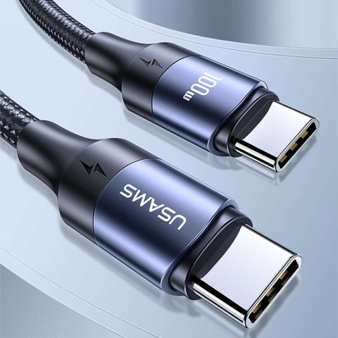Usams Kabel przewód USAMS USB-C do USB-C 100W PD Fast Charge QC FCP 3m Czarny Usams Kabel przewód USAMS USB-C do USB-C 100W PD Fast Charge QC FCP 3m Czarny