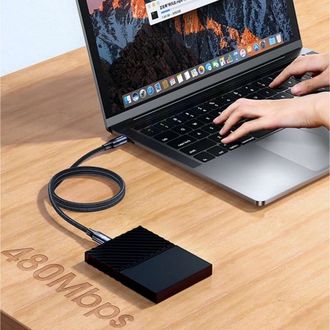 Usams Kabel przewód USAMS USB-C do USB-C 100W PD Fast Charge QC FCP 3m Czarny Usams Kabel przewód USAMS USB-C do USB-C 100W PD Fast Charge QC FCP 3m Czarny